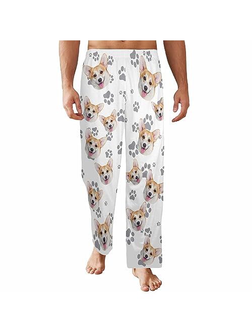 FunStudio Custom Face Pajama Pants with Picture Personalized Photo PJ Bottoms Customized Gifts for Men Women