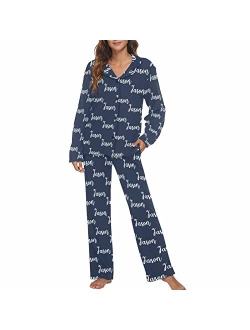 MyPupSocks Custom Face Pajamas for Women Set, Personalized Photo Long Sleepwear XS-XXL