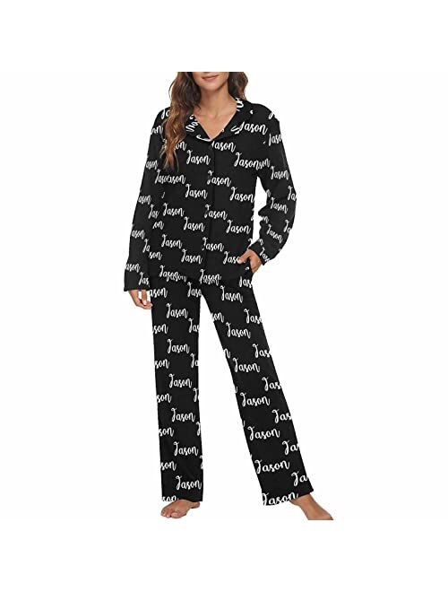 MyPupSocks Custom Face Pajamas for Women Set, Personalized Photo Long Sleepwear XS-XXL