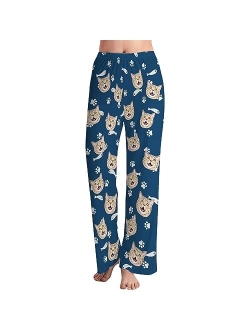 FunStudio Custom Face Pajama Pants with Picture Personalized Photo PJ Bottoms Customized Gifts for Men Women