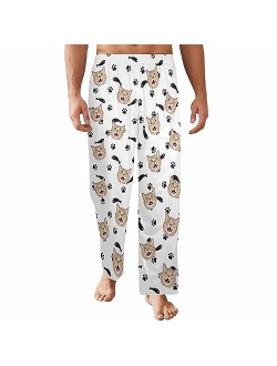 FunStudio Custom Face Pajama Pants with Picture Personalized Photo PJ Bottoms Customized Gifts for Men Women