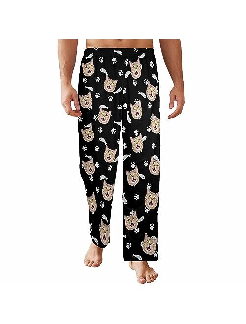 FunStudio Custom Face Pajama Pants with Picture Personalized Photo PJ Bottoms Customized Gifts for Men Women