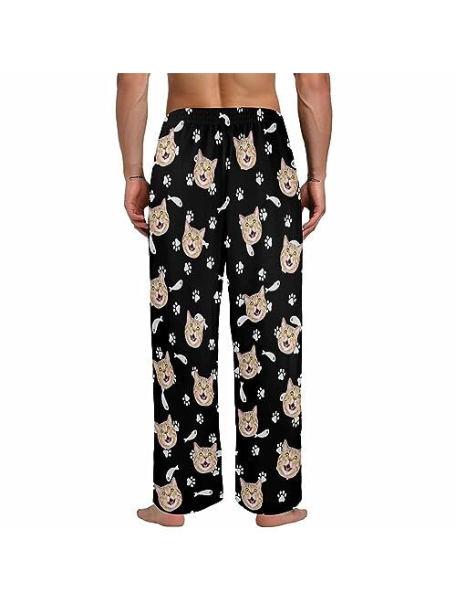 FunStudio Custom Face Pajama Pants with Picture Personalized Photo PJ Bottoms Customized Gifts for Men Women