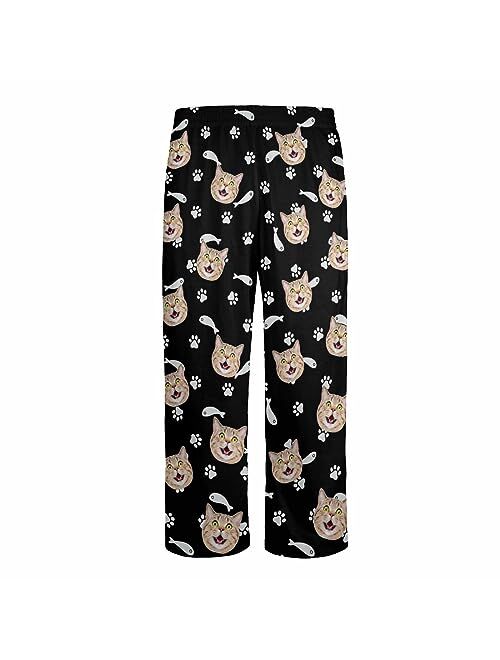 FunStudio Custom Face Pajama Pants with Picture Personalized Photo PJ Bottoms Customized Gifts for Men Women