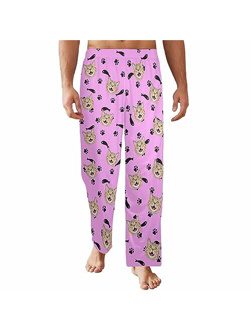 FunStudio Custom Face Pajama Pants with Picture Personalized Photo PJ Bottoms Customized Gifts for Men Women