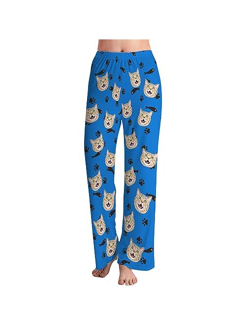 FunStudio Custom Face Pajama Pants with Picture Personalized Photo PJ Bottoms Customized Gifts for Men Women