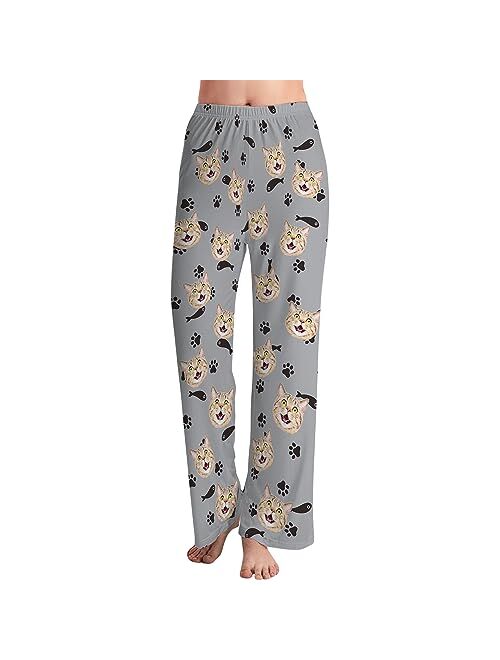 FunStudio Custom Face Pajama Pants with Picture Personalized Photo PJ Bottoms Customized Gifts for Men Women