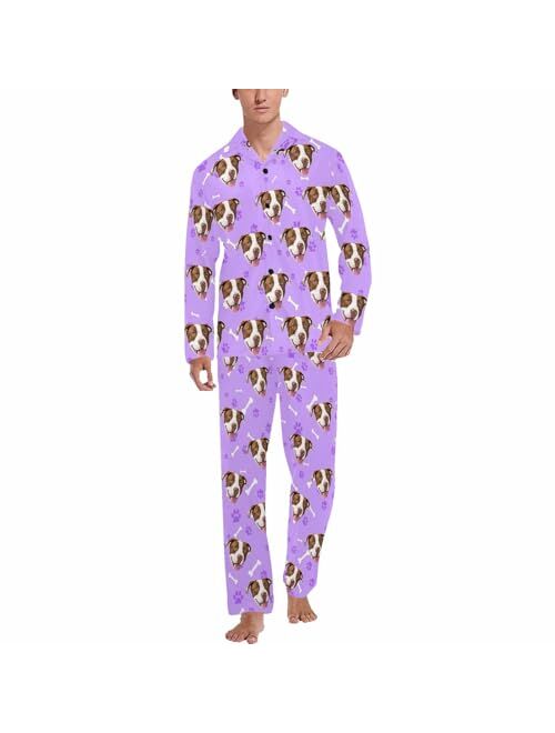 MyPupSocks Custom Face Pajamas for Men, Personalized Sleepwear Sets S-2XL