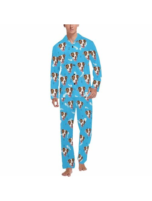 MyPupSocks Custom Face Pajamas for Men, Personalized Sleepwear Sets S-2XL