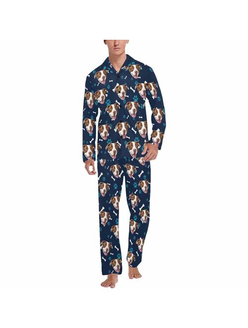 MyPupSocks Custom Face Pajamas for Men, Personalized Sleepwear Sets S-2XL