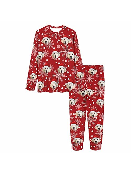 MyPupSocks Custom Pet Pajamas Sets for Women Dog Cat Face Sleepwear for Christmas XS-XXL