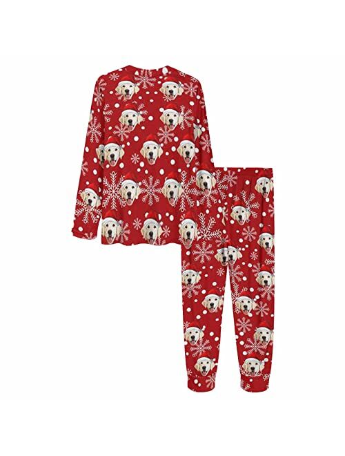 MyPupSocks Custom Pet Pajamas Sets for Women Dog Cat Face Sleepwear for Christmas XS-XXL