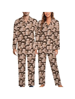 Bcaggucn Custom Face Pajamas Set, Personalized Family Pjs Matching Sets with Photo Sleepwear Gift for Women Men Christmas