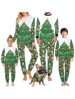 Artsadd Custom Family Christmas Matching Pajama Sets Personalized 1-5 Faces Funny Sleepwear Pjs for Men, Women, Kids, Pet