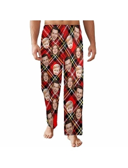 YESCUSTOM Personalized Photo Face Pajama Pants Custom Christmas Pajama Bottoms for Women and Man