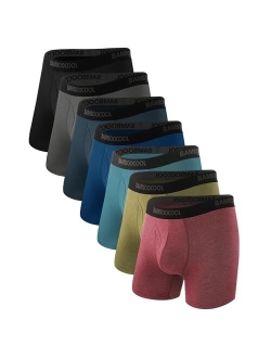 BAMBOO COOL Mens Boxer Briefs 3D-Pouch Soft Breathable Multiple Colors Underwear for Men 7 Pack