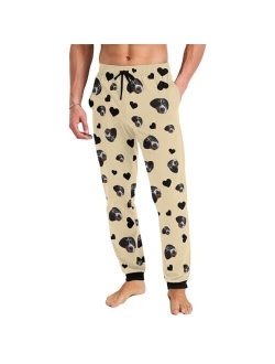 Zaacustom Photo Face Personalized Pajama Pants Men Casual Sleepwear Custom Pj Pants Bottoms Customized Gift for Husband Boyfriend Dad