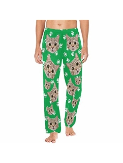 FUNSTUDIO Personalized Pajama Pants for Men Custom Photo Face Printed Pajama Bottoms with Pockets