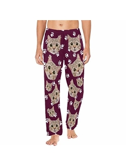 FUNSTUDIO Personalized Pajama Pants for Men Custom Photo Face Printed Pajama Bottoms with Pockets