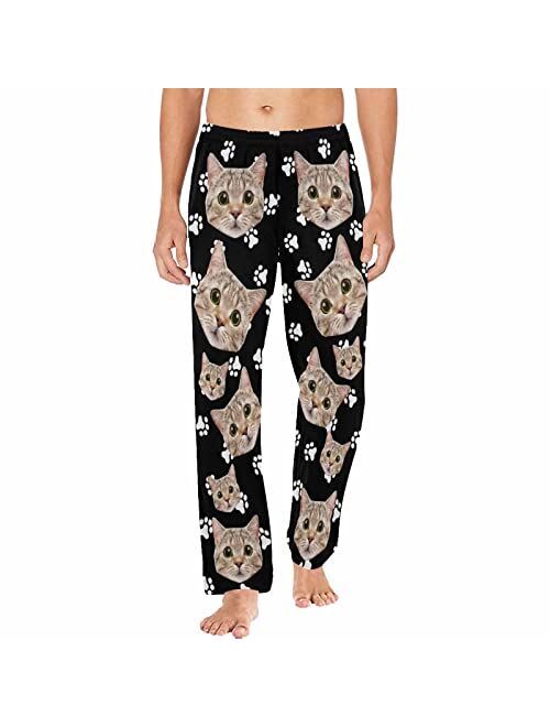 FUNSTUDIO Personalized Pajama Pants for Men Custom Photo Face Printed Pajama Bottoms with Pockets