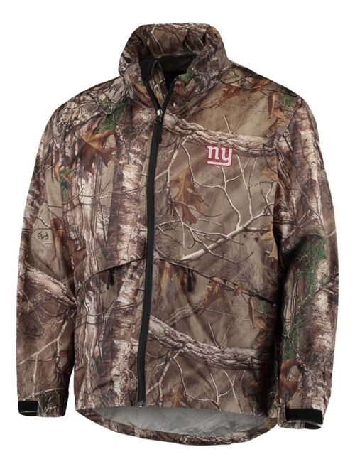 DUNBROOKE Men's Realtree Camo New York Giants Sportsman Waterproof Packable Full-Zip Jacket