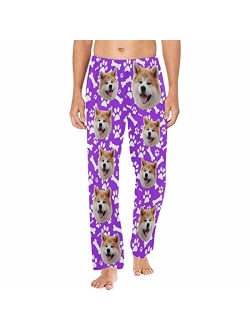 FUNSTUDIO Personalized Pajama Pants for Men Custom Photo Face Printed Pajama Bottoms with Pockets