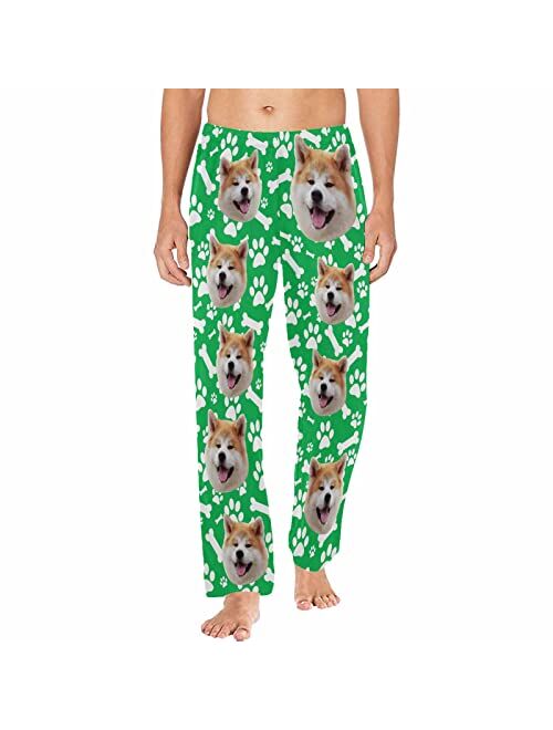 FUNSTUDIO Personalized Pajama Pants for Men Custom Photo Face Printed Pajama Bottoms with Pockets