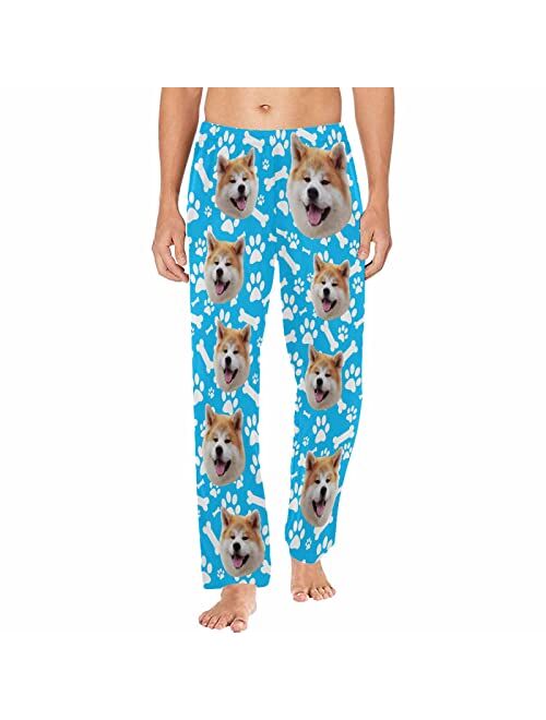 FUNSTUDIO Personalized Pajama Pants for Men Custom Photo Face Printed Pajama Bottoms with Pockets