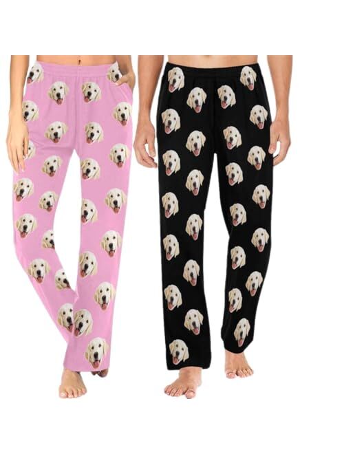 Mypupsocks Custom Christma Pajama Pants Dog Cat Pajama Personalized Pjs for Men Women Pajama Bottoms