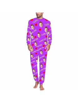 D-Story Custom Face Pajama Sets Personalized Sleepwear with Photo Funny Gift Pajamas for Men Dad Husband Boyfriend