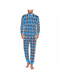 D-Story Custom Face Pajama Sets Personalized Sleepwear with Photo Funny Gift Pajamas for Men Dad Husband Boyfriend