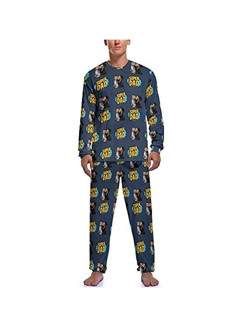 D-Story Custom Face Pajama Sets Personalized Sleepwear with Photo Funny Gift Pajamas for Men Dad Husband Boyfriend