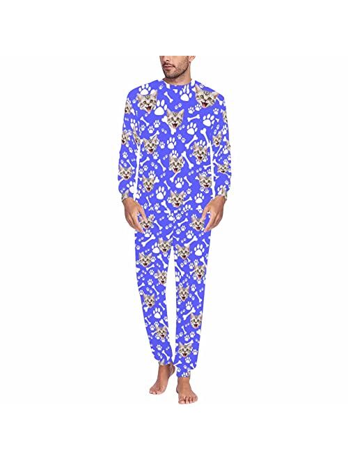 D-Story Custom Face Pajama Sets Personalized Sleepwear with Photo Funny Gift Pajamas for Men Dad Husband Boyfriend