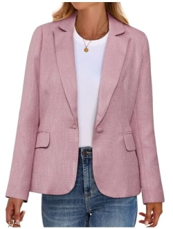 luvamia Tweed Blazers for Women Business Casual Dressy Blazer Jacket Work Suits Office Professional Outfits Long Sleeve