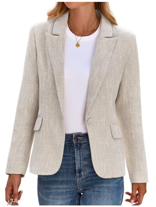 luvamia Tweed Blazers for Women Business Casual Dressy Blazer Jacket Work Suits Office Professional Outfits Long Sleeve