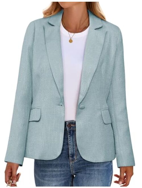 luvamia Tweed Blazers for Women Business Casual Dressy Blazer Jacket Work Suits Office Professional Outfits Long Sleeve