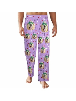 Artsadd Custom Face Pajama Pants Personalized Pajama Shorts for Men, Men's Pajama Bottoms with Photo, Mens Shorts PJ Pants