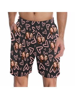 Artsadd Custom Face Pajama Pants Personalized Pajama Shorts for Men, Men's Pajama Bottoms with Photo, Mens Shorts PJ Pants