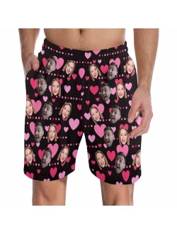 Artsadd Custom Face Pajama Pants Personalized Pajama Shorts for Men, Men's Pajama Bottoms with Photo, Mens Shorts PJ Pants