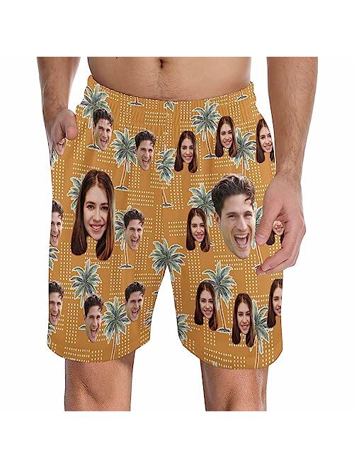 Artsadd Custom Face Pajama Pants Personalized Pajama Shorts for Men, Men's Pajama Bottoms with Photo, Mens Shorts PJ Pants