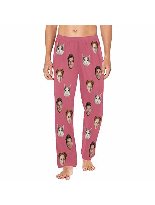 Artsadd Custom Face Pajama Pants Personalized Pajama Shorts for Men, Men's Pajama Bottoms with Photo, Mens Shorts PJ Pants