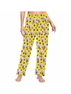 Mypupsocks Custom Face Pajamas Pants Personalized Nightwear Bottoms for Women XS-XXL