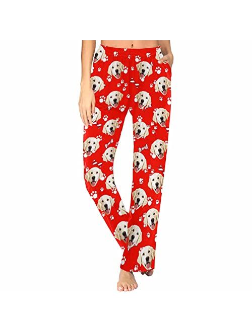 Mypupsocks Custom Face Pajamas Pants Personalized Nightwear Bottoms for Women XS-XXL