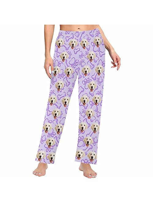 Mypupsocks Custom Face Pajamas Pants Personalized Nightwear Bottoms for Women XS-XXL