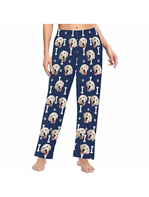 Mypupsocks Custom Face Pajamas Pants Personalized Nightwear Bottoms for Women XS-XXL