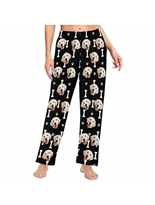 Mypupsocks Custom Face Pajamas Pants Personalized Nightwear Bottoms for Women XS-XXL