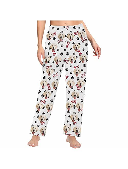 Mypupsocks Custom Face Pajamas Pants Personalized Nightwear Bottoms for Women XS-XXL