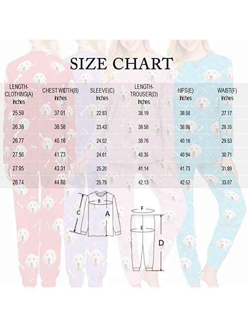 InterestPrint Custom Face Pajama Sets Personalized Sleepwear with Photo Pet Dog PJS Funny Gift Pajamas for Women