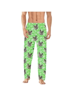 Colorsforu Custom Men's Pajama Pants with Face/Text, Personalized Pjs Lounge Sleep Bottoms, Customized Christmas Gift