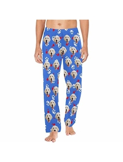 Interestprint Personalized Pajama Pants for Men Custom Face Photo Pet Pajamas Bottoms Christmas Pajamas Gift